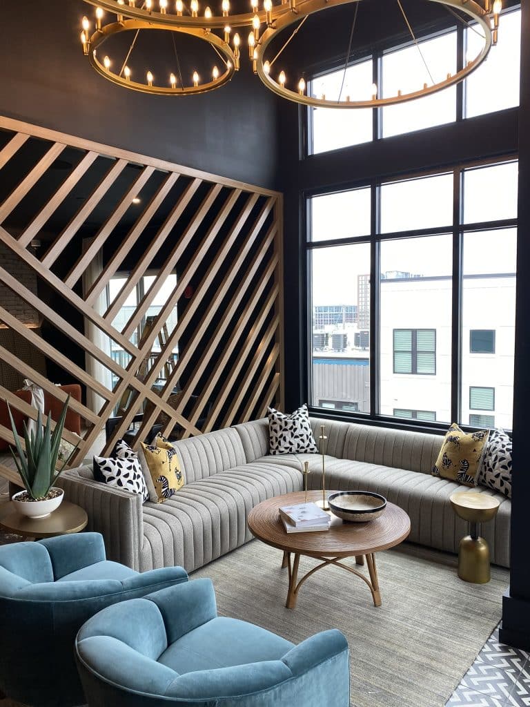 Resident sky lounge with ample seating at Margaux Midtown