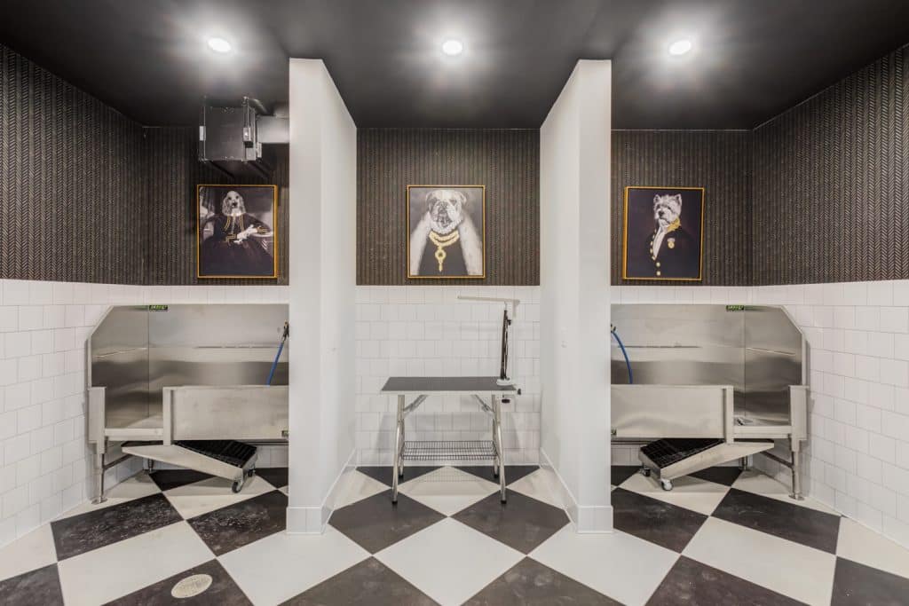 Margaux Midtown's community pet spa and wash room
