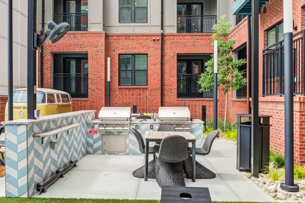 Community grilling stations available to residents at Margaux Midtown